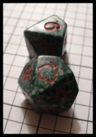 Dice : Dice - 10D - Vampire Dice Green and Black with Red Numerals and Rose - Chimera Hobby Shop Apr 2010